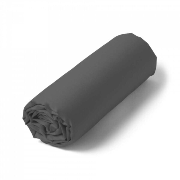 drap housse percale anthracite