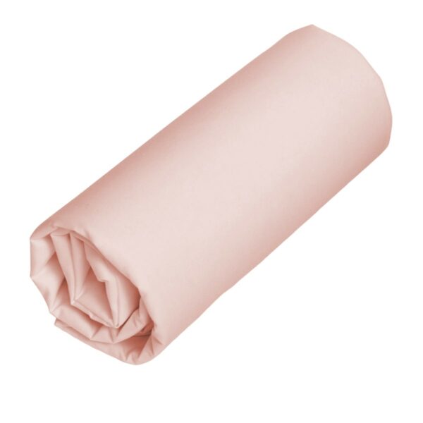 drap housse percale rose pale