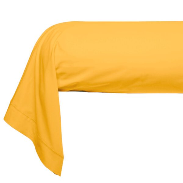 taie de traversin coton 57 fils jaune