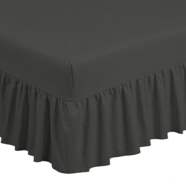 cache sommier percale de coton anthracite