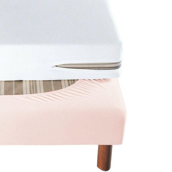 bande enveloppante sommier percale rose pale