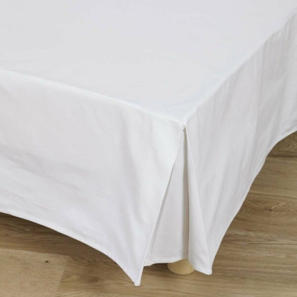 cache sommier plateau bachette coton blanc