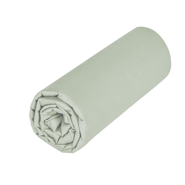 drap housse satin sauge