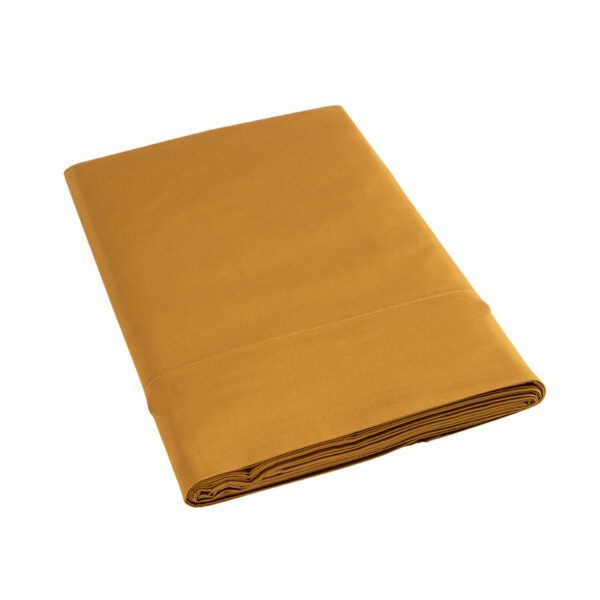 drap plat uni en satin de coton 120 fils or