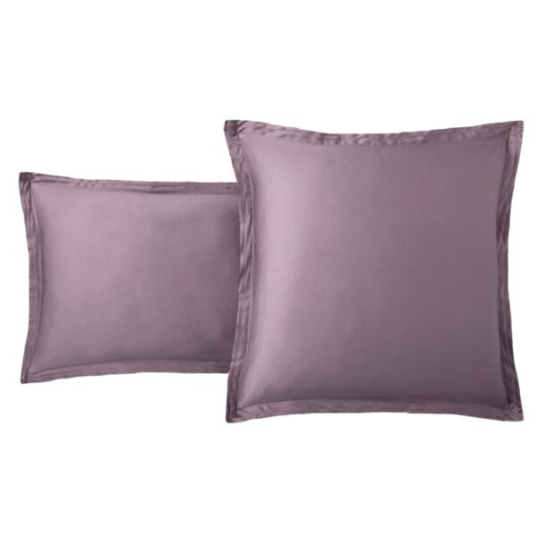taie d'oreiller unie en satin de coton 120 fils lila
